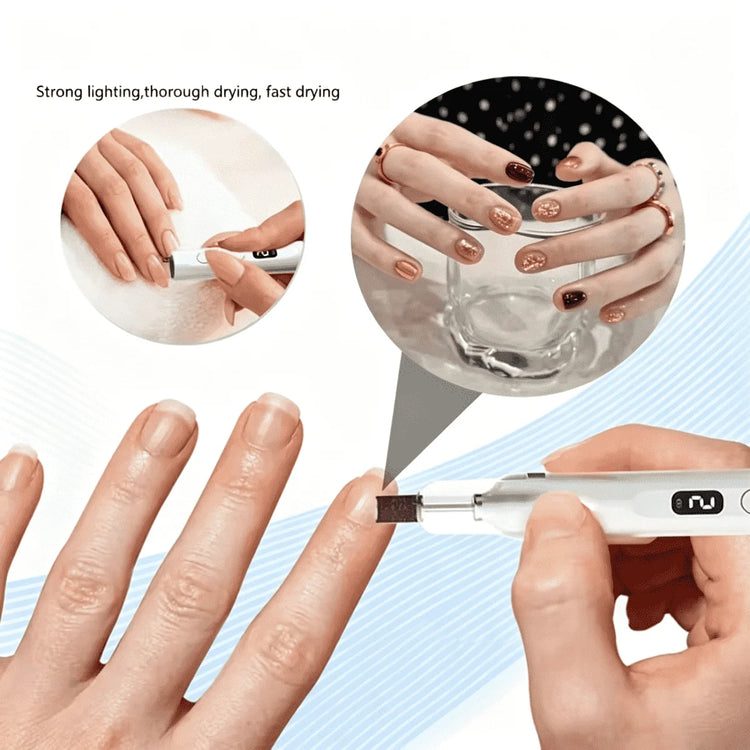Cordless Nail Drill Electric Nail File Kit, Rechargeable Efile Set, Portable Acrylic Gel Nail Polish Remover Machine, Pedicure Manicure Tool, 11 Bits, 6 Sanding Bands, Salon Home