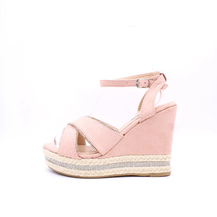 Soraia shoes Women's Glitter Stone Wedge Platform Sandal Wedge Sandal Summer Fashion Sandal PlatiNum