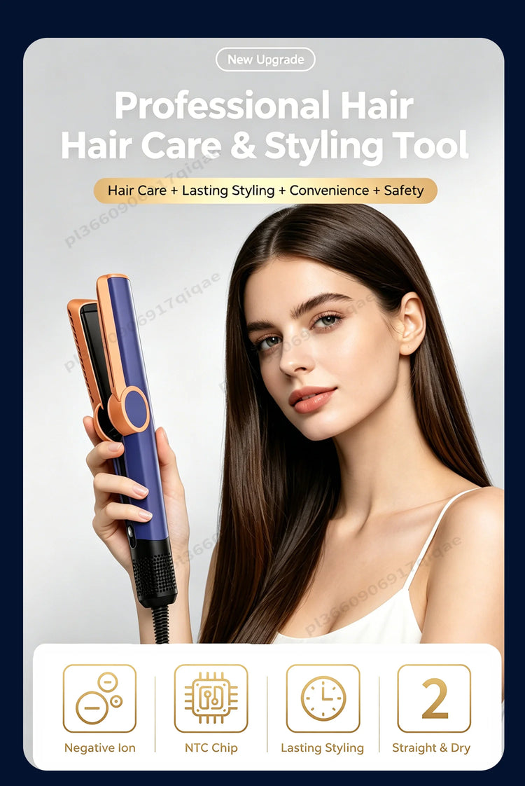 SenCiciMen 2 in 1 Air Straightener & Hair Dryer Negative Ion Flat Iron For Lock in Moisture & Shine Hot Styling Tools Salon-Quality Results For Women Gift