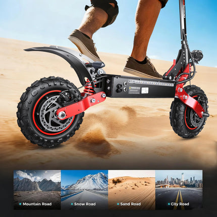 Scooter elettrici 3600W Doppio motore 48V21Ah con indicatori di direzione EScooter 11" Pneumatico fuoristrada Freni a doppio disco ad alta sospensione E-Scooter