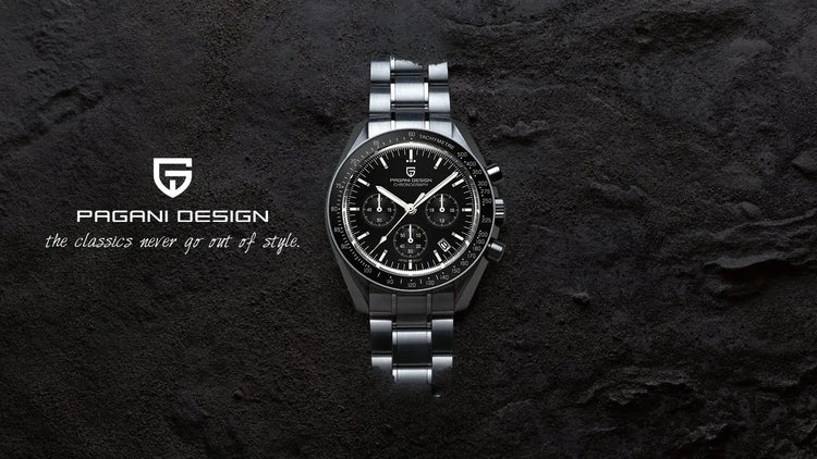 PAGANI DESIGN Moon ST6 Orologio Automatico di Lusso da Uomo, Orologio Business da Uomo, Orologio Meccanico, Luminoso, Vetro Zaffiro, Cinturino in Nylon, Consegna Locale UE 2026