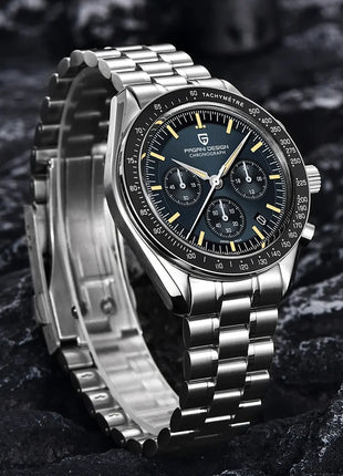 PAGANI DESIGN Nuovo Orologio da Uomo di Lusso al Quarzo con Vetro Zaffiro AR, Cronografo Sportivo Impermeabile 500 ATM, Movimento Giapponese, Luminoso, in Acciaio 316L