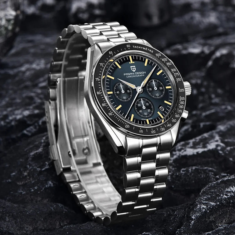 PAGANI DESIGN Nuovo Orologio da Uomo di Lusso al Quarzo con Vetro Zaffiro AR, Cronografo Sportivo Impermeabile 500 ATM, Movimento Giapponese, Luminoso, in Acciaio 316L
