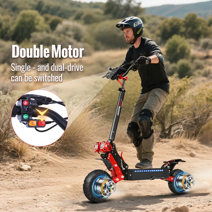 Scooter elettrici 3600W Doppio motore 48V21Ah con indicatori di direzione EScooter 11" Pneumatico fuoristrada Freni a doppio disco ad alta sospensione E-Scooter