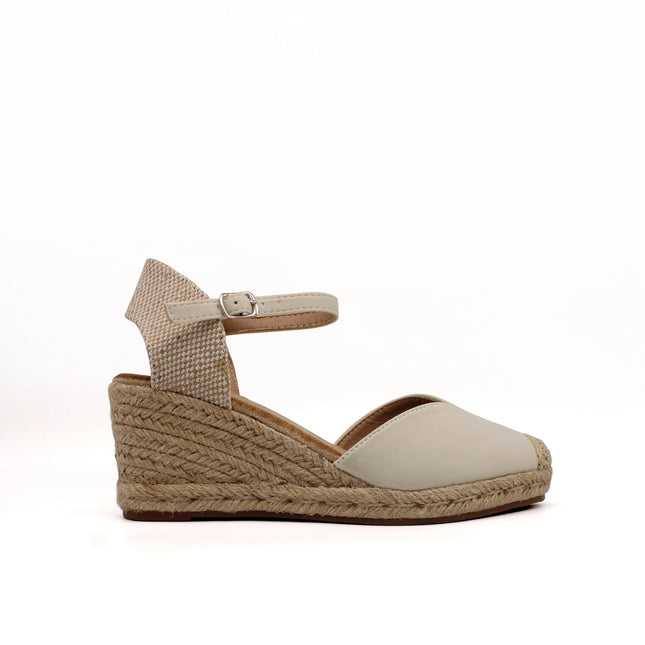 Soraia Shoes, Women's Spardain Sandals with Textile and Jute, Wedge and Platform, 2024 Fashion. Perfect for good weather, comfortable and beautiful, with buckle closure and reinforced tip. Multi Color PlatiNum