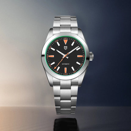 Nuovo Orologio da Uomo PAGANI DESIGN 2026 con Ghiera Verde, Orologio Automatico di Lusso, Meccanico, con Vetro Zaffiro AR Protettivo, Luminoso, in Acciaio Inossidabile