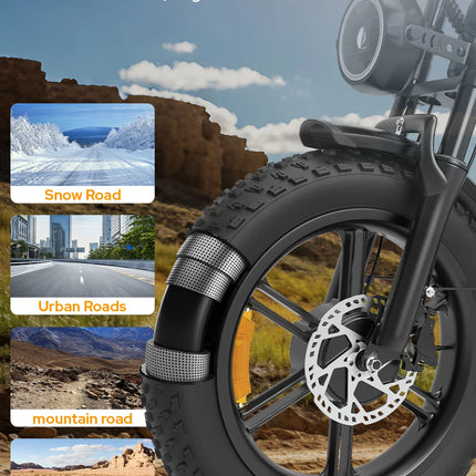 Bicicletta Elettrica DEEPOWER S8 3500W Doppio Motore 48V 60Ah Doppia Batteria Bici Elettrica Fuoristrada Pneumatici Larghi 20 Pollici E-bike per Tutti i Terreni