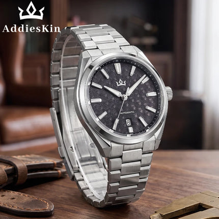 ADDIESKIN K014 Men Automatic Mechanical Watch ST2130 Natural Cameo Shell Relief Dial Sapphire Crystal 40mm 200M Water Resistant