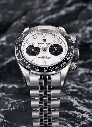 PAGANI DESIGN Nuovo orologio da uomo Panda, orologio sportivo cronografo al quarzo di lusso, vetro zaffiro AR, luminoso, impermeabile, consegna locale UE