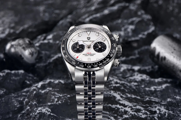 PAGANI DESIGN Nuovo orologio da uomo Panda, orologio sportivo cronografo al quarzo di lusso, vetro zaffiro AR, luminoso, impermeabile, consegna locale UE
