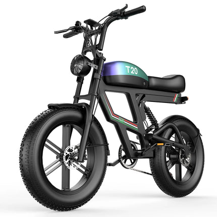 Bicicletta Elettrica T20 con Batterie agli Ioni di Litio ad Alta Capacità 48V20Ah, Bici Elettrica per Adulti con Pneumatici All-Terrain 20'X4.0', Mountain Bike Elettrica per Adulti