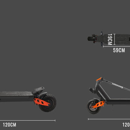 SUNNIGOO Scooter elettrico per adulti Motore da 800 W Batteria 48V15AH Escooter fuoristrada 10 "Pneumatico fuoristrada E-Scooter pieghevole per tutti i terreni