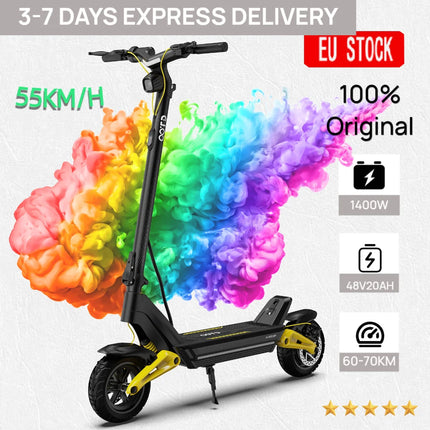 Monopattino elettrico OOTD T10/S10 900W di potenza massima, batteria 48V 13.5/20AH, display LED, per adulti.