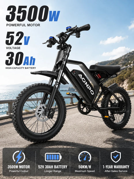 Bicicletta elettrica da 3500W, moto elettrica fuoristrada per adulti, per pendolarismo urbano, guida all'aperto, adatta per la guida su strada.