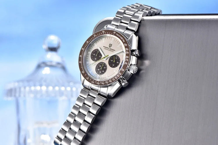 PAGANI DESIGN New Moon Watch Fashion ice blue Orologi al quarzo di lusso per uomo Cronografo da polso in acciaio inossidabile Regali per le vacanze Spedizione locale UE