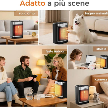 Heater Electric 1500W, Ptc Portable Indoor Space Heater Fan with Remote Control