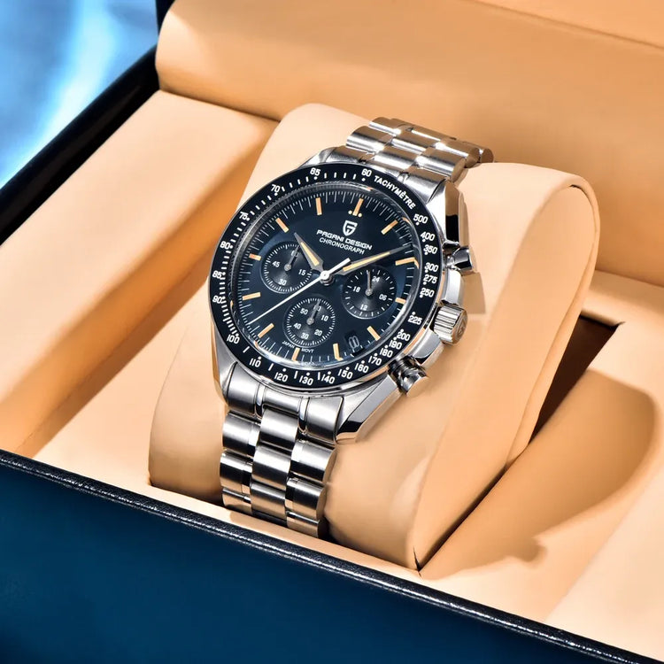Orologi da uomo PAGANI DESIGN Moon, orologi da polso al quarzo di lusso di alta gamma, cronografo sportivo, orologio da uomo con specchio in vetro zaffiro AR, impermeabile, leggero, vetro in ceramica, regalo alla moda per uom