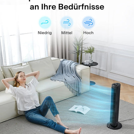 PELONIS Ventilatore a torre da pavimento con 3 velocità, timer da 120 minuti, 60 °   Oscillazione, silenzioso, a risparmio energetico