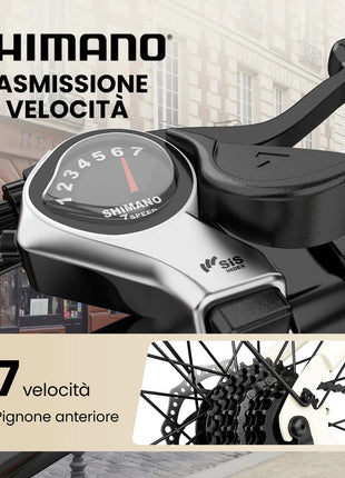 AAIRSK City Bicicletta Elettrica, Batteria 36V 13 Ah, 7 Velocità, Range fino a 60 km, NFC, Velocità