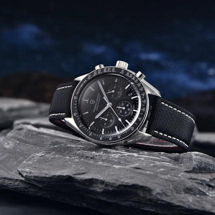 PAGANI DESIGN Serie Planetaria Saturn Light Tan Orologio al Quarzo da Uomo Cronografo Veloce con Vetro Zaffiro AR Orologio da Polso Uomo Novità 2026
