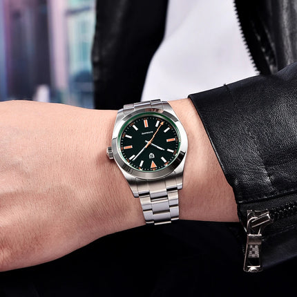 Nuovo Orologio da Uomo PAGANI DESIGN 2026 con Ghiera Verde, Orologio Automatico di Lusso, Meccanico, con Vetro Zaffiro AR Protettivo, Luminoso, in Acciaio Inossidabile
