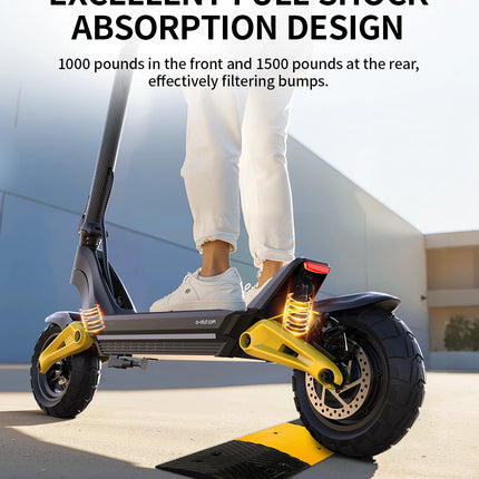 Monopattino Elettrico OOTD S10 10 Pollici con Bluetooth e APP, 1400W 48V 20AH, Velocità Massima 55KM/H, Autonomia 70km, Leggero, Doppia Sospensione