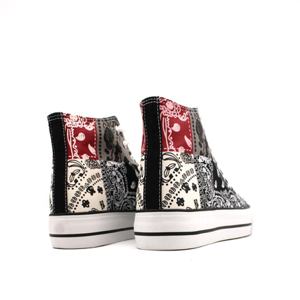 Soraia Shoes Women's sneakers, Classic Canvas Sneakers, Original soraia style, Canvas Tennis with pasley Print, Canvas Tennis, Conventional Sole, Canvas sneakers with Ankle and Cordon PlatiNum