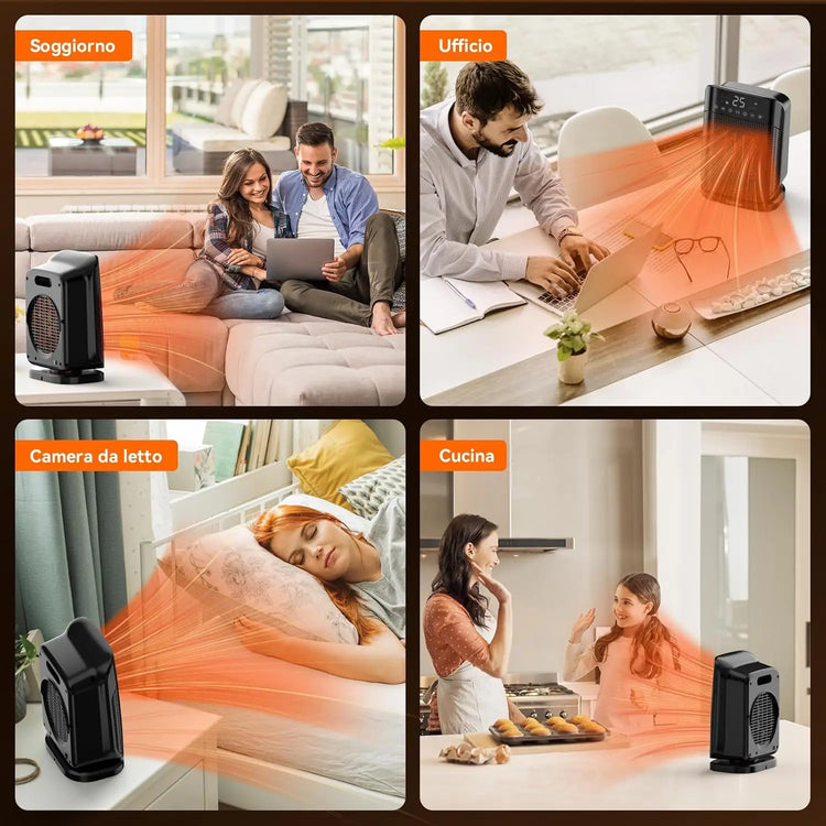 Ceramic Heater Fan 1800W, Energy Saving Electric Heater with Thermostat