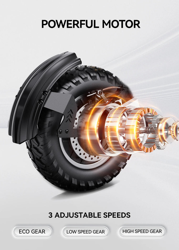 18Ah Monopattino Elettrico, OOTD T10, Motore Max 900W e Batteria 18Ah/13.5Ah, Autonomia 45-60km, Ruote All-Terrain da 11 Pollici platinumshop