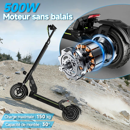 Monopattini elettrici Todimart D6 con motore da 500W (800W di picco), 48V 13Ah, velocità massima 45 km/h, autonomia 40-60 km, pieghevole, pneumatici da 10 pollici