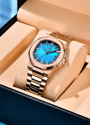 Nuovo Orologio da Uomo di Lusso PAGANI DESIGN 2026 Rosa Oro ST6 Automatico Meccanico con Protezione Luminosa e Vetro Zaffiro AR - Regalo Perfetto