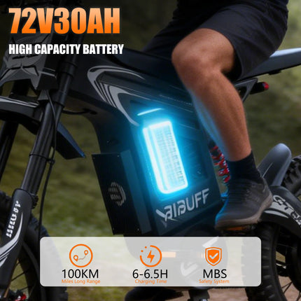 Nuova E-Bike Fuoristrada EU GT600, 85 km/h di velocità massima, motore brushless da 7.500 W, batteria al litio 72V 30Ah, moto elettrica per adulti, autonomia massima 85 km/h