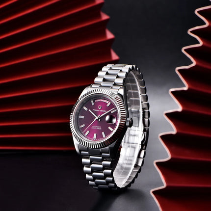 Nuovo orologio da uomo DESIGN PAGANI, orologio automatico di lusso in oro rosa per uomo, orologi meccanici con bracciale, specchio in zaffiro AR, impermeabile, con data, regalo per uomo d'affari