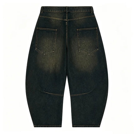 Women's Jeans Sickle Wide Leg Denim Dark Wash Vintage High Waist Comfy Wide Model Casual Streetwear For Daily Outputs No Restriction Jeans pants, Non Deformation Resistant Fabric FX5358
