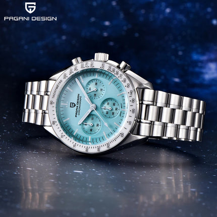 PAGANI DESIGN New Moon Watch Fashion ice blue Orologi al quarzo di lusso per uomo Cronografo da polso in acciaio inossidabile Regali per le vacanze Spedizione locale UE