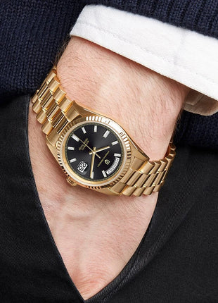 Nuovo Orologio da Uomo di Lusso PAGANI DESIGN add36 Dorato 2026, Orologio Meccanico Automatico con Vetro Zaffiro AR Protettivo, Cassa in Acciaio Inossidabile, Datario, da Polso
