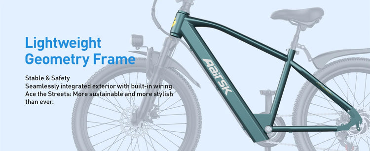 Bicicletta Elettrica Aairsk GT300 per Adulti, Batteria 36V10AH, 7 Velocità, con NFC, Pneumatici da 26 Pollici