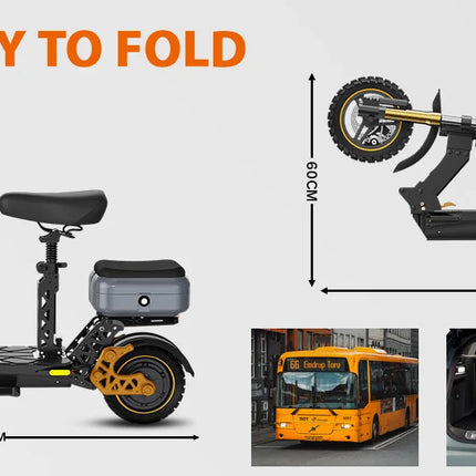 Ruitoo M5Pro Scooter elettrico Motore 1200W Batteria 48V20.8AH Velocità 55KM/h Pneumatici fuoristrada da 11 pollici Design portatile pieghevole