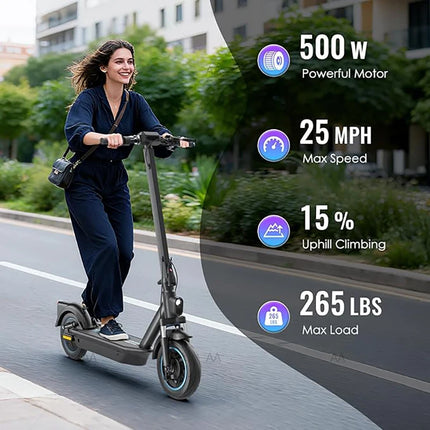 HiQiS Max Pro E-Scooter 500W Motore 36V 15Ah 40KMH Velocità 50KM Gamma 10 pollici Pneumatico Ad Aria Pieghevole Scooter Elettrico Per Adulti Con App