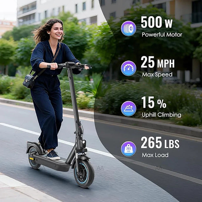 HiQiS Max Pro E-Scooter 500W Motore 36V 15Ah 40KMH Velocità 50KM Gamma 10 pollici Pneumatico Ad Aria Pieghevole Scooter Elettrico Per Adulti Con App