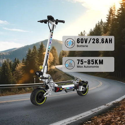 RUITOO T3MAX 3200W Scooter Elettrico Scooter 85KM Gamma 60V20.8AH Batteria Ultra Lunga Capacità 10.5 Pollici Smart Scooter Elettrico