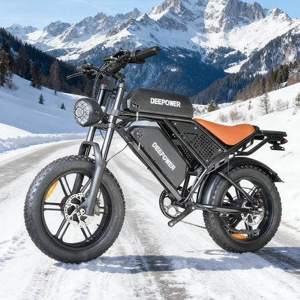 Bicicletta Elettrica DEEPOWER S8 3500W Doppio Motore 48V 60Ah Doppia Batteria Bici Elettrica Fuoristrada Pneumatici Larghi 20 Pollici E-bike per Tutti i Terreni