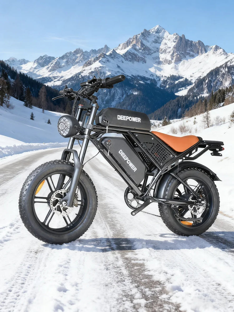 Bicicletta Elettrica DEEPOWER S8 3500W Doppio Motore 48V 60Ah Doppia Batteria Bici Elettrica Fuoristrada Pneumatici Larghi 20 Pollici E-bike per Tutti i Terreni