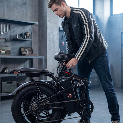 DEEPOWER G23 Bici Elettrica Pieghevole per Adulti, Motore ad Alta Coppia 90N·m, Batteria LG 48V 35Ah, Freni a Disco Meccanici, Pneumatici Fat 20×4.0, E-Bike Fuoristrada a Lunga Autonomia