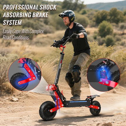 Monopattino Elettrico SUNNIGOO X7/X7PRO 3600W Doppio Motore Potente Velocità Massima 60-65km/h Pneumatici Fuoristrada da 11 Pollici Pieghevole Potente E-Scooter Autonomia 60KM Impermeabile IP54 Blocco NFC Freni Doppi Monopat