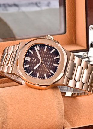 Nuovo Orologio da Uomo di Lusso PAGANI DESIGN 2026 Rosa Oro ST6 Automatico Meccanico con Protezione Luminosa e Vetro Zaffiro AR - Regalo Perfetto