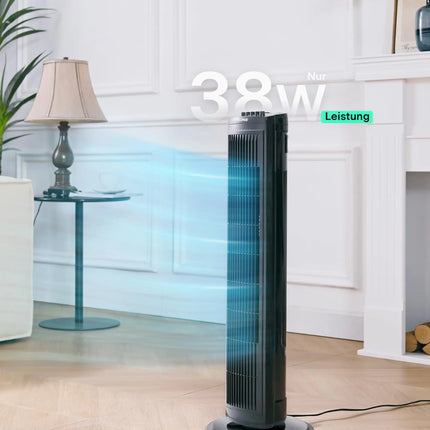 PELONIS Ventilatore a torre da pavimento con 3 velocità, timer da 120 minuti, 60 °   Oscillazione, silenzioso, a risparmio energetico