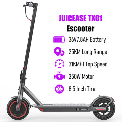 Scooter elettrico JUICEASE TX01 per adulti 7.8Ah 350W Motore potente fino a 31KM/H Velocità Smart APP Scooter elettrico con 5.2 chip