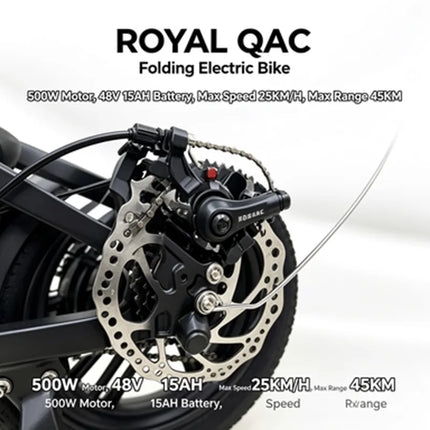 Royal Q&C E-Bike 48v 15AH Velocità Massima 24,99km/h Autonomia Massima 45km