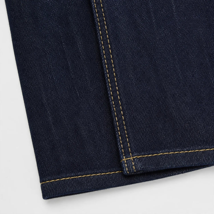 Women’s high-waisted barrel jeans, Y2K-style unwashed dark blue denim, large trousers with contrast stitching, comfortable casual streetwear fit, sizes XS–XL sold individually FX5379-6